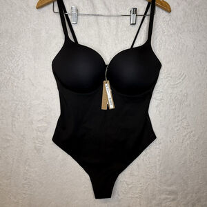 NWT SKIMS Ultimate Body Onyx Push Up Thong Bodysuit - Size Large